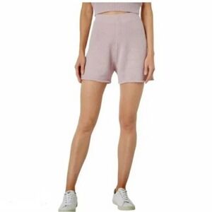 NEW BCBG Generation fuzzy soft knit english rose high waisted shorts